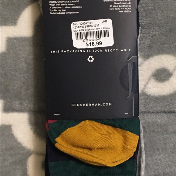 Ben Sherman the original socks 3 pairs size 6-12 - Picture 3 of 5